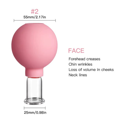 Rubber Anti-Cellulite Suction Cups for Facial Skin Lifting and Vacuum Cupping Massage Therapy