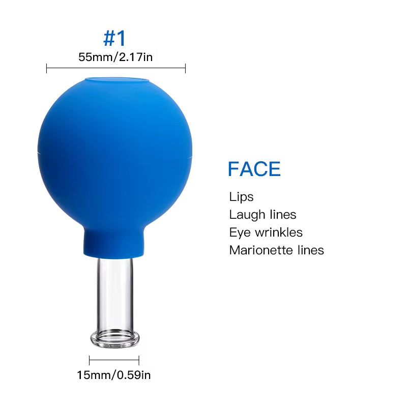 Rubber Anti-Cellulite Suction Cups for Facial Skin Lifting and Vacuum Cupping Massage Therapy
