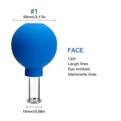 Rubber Anti-Cellulite Suction Cups for Facial Skin Lifting and Vacuum Cupping Massage Therapy