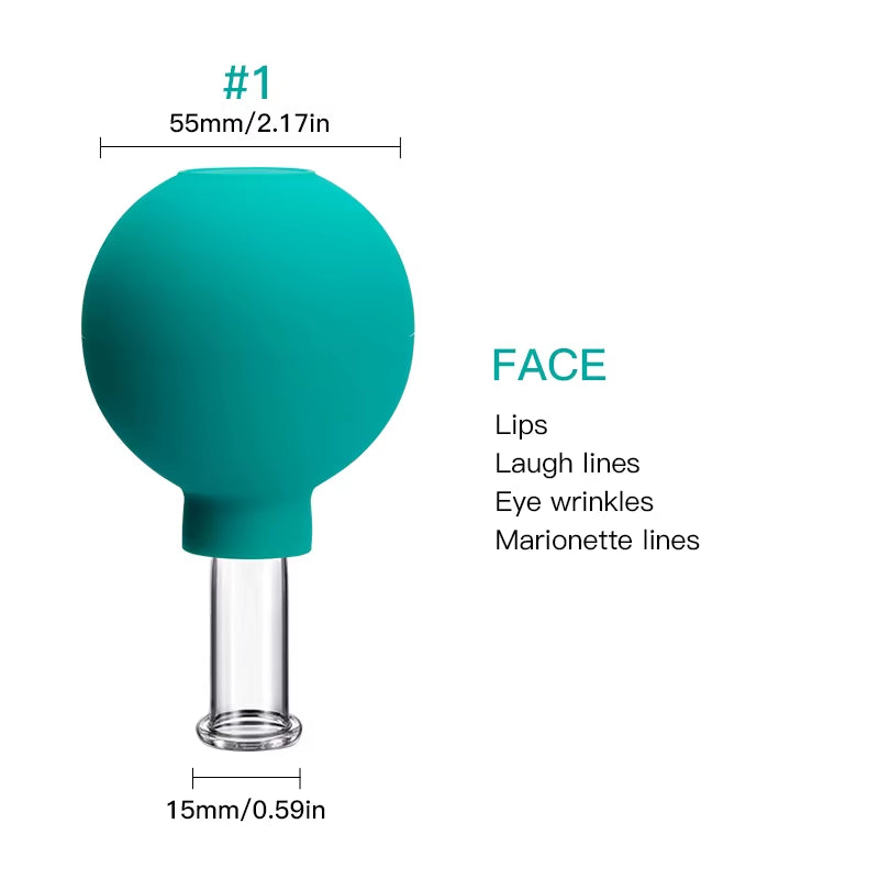 Rubber Anti-Cellulite Suction Cups for Facial Skin Lifting and Vacuum Cupping Massage Therapy