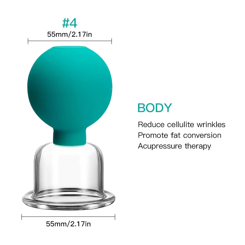 Rubber Anti-Cellulite Suction Cups for Facial Skin Lifting and Vacuum Cupping Massage Therapy