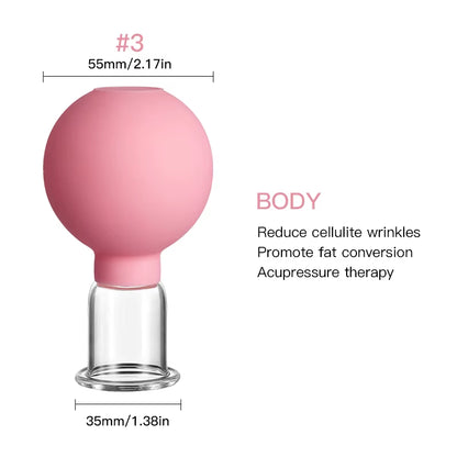 Rubber Anti-Cellulite Suction Cups for Facial Skin Lifting and Vacuum Cupping Massage Therapy