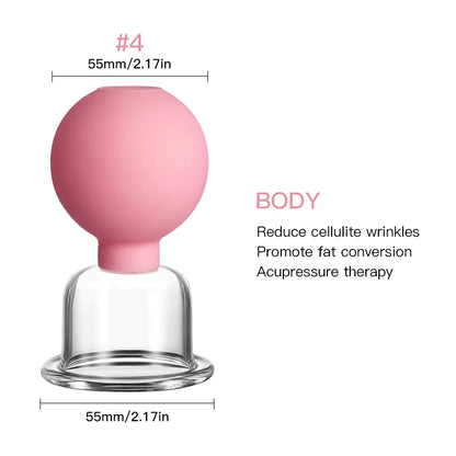 Rubber Anti-Cellulite Suction Cups for Facial Skin Lifting and Vacuum Cupping Massage Therapy