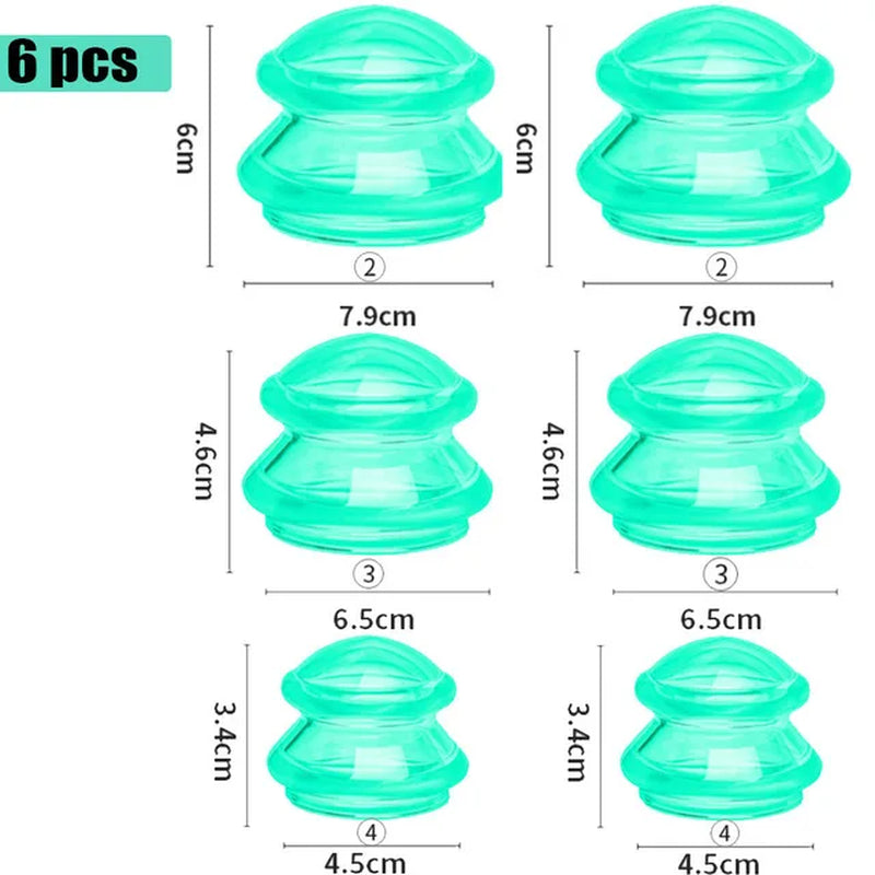 Professional Silicone Cupping Therapy Set for Body and Face - Anti-Cellulite Suction Massage Cups