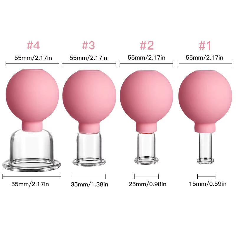 Rubber Anti-Cellulite Suction Cups for Facial Skin Lifting and Vacuum Cupping Massage Therapy