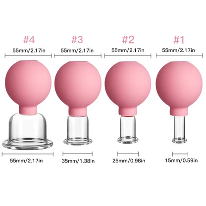 Rubber Anti-Cellulite Suction Cups for Facial Skin Lifting and Vacuum Cupping Massage Therapy