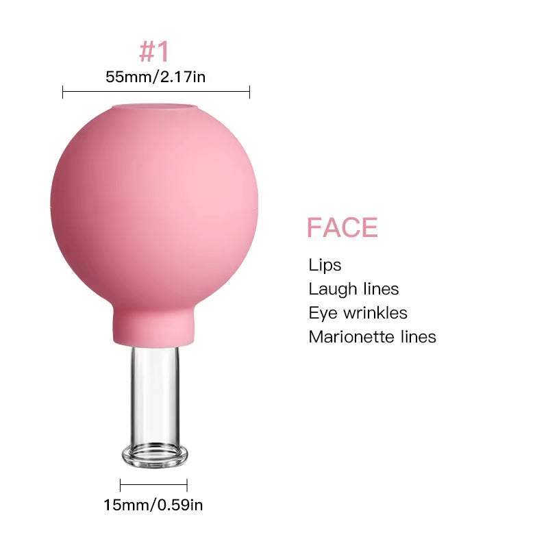 Rubber Anti-Cellulite Suction Cups for Facial Skin Lifting and Vacuum Cupping Massage Therapy