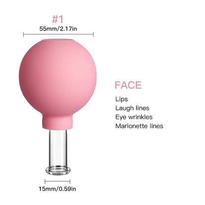 Rubber Anti-Cellulite Suction Cups for Facial Skin Lifting and Vacuum Cupping Massage Therapy