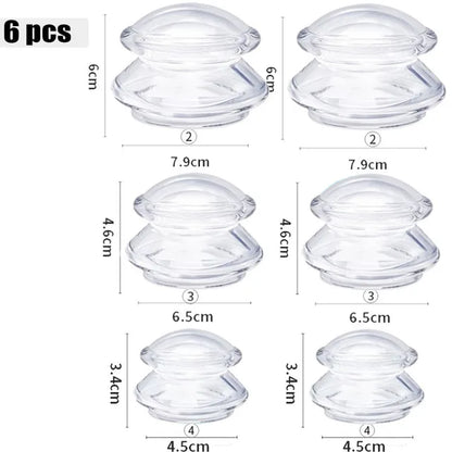 Professional Silicone Cupping Therapy Set for Body and Face - Anti-Cellulite Suction Massage Cups