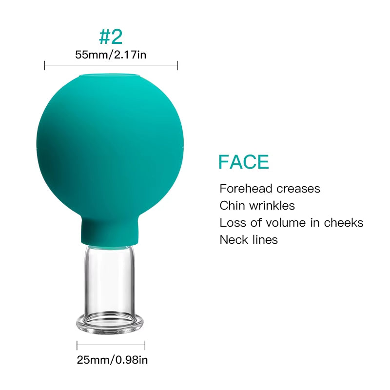 Rubber Anti-Cellulite Suction Cups for Facial Skin Lifting and Vacuum Cupping Massage Therapy