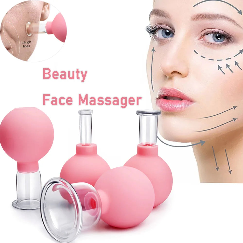 Rubber Anti-Cellulite Suction Cups for Facial Skin Lifting and Vacuum Cupping Massage Therapy